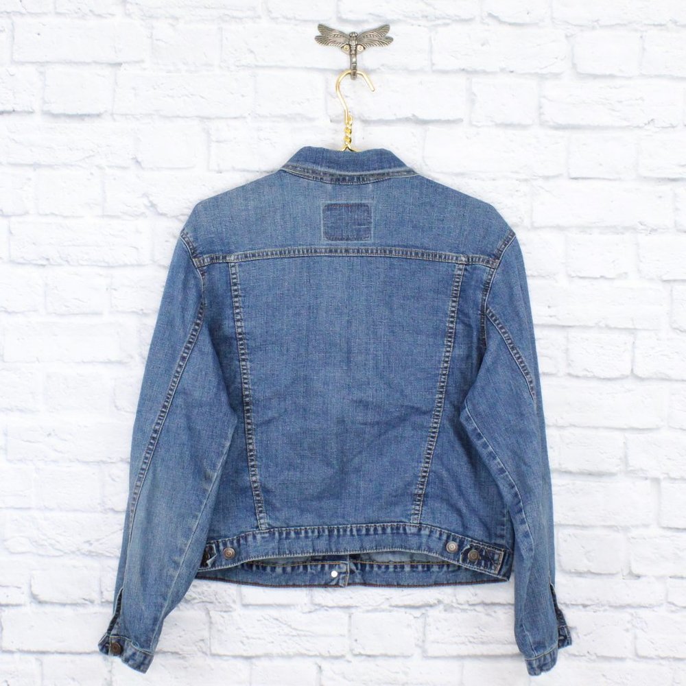 LEVI'S Blue Washed Button Down Streetwear Denim Jeans Jacket Size S - Picture 4 of 8